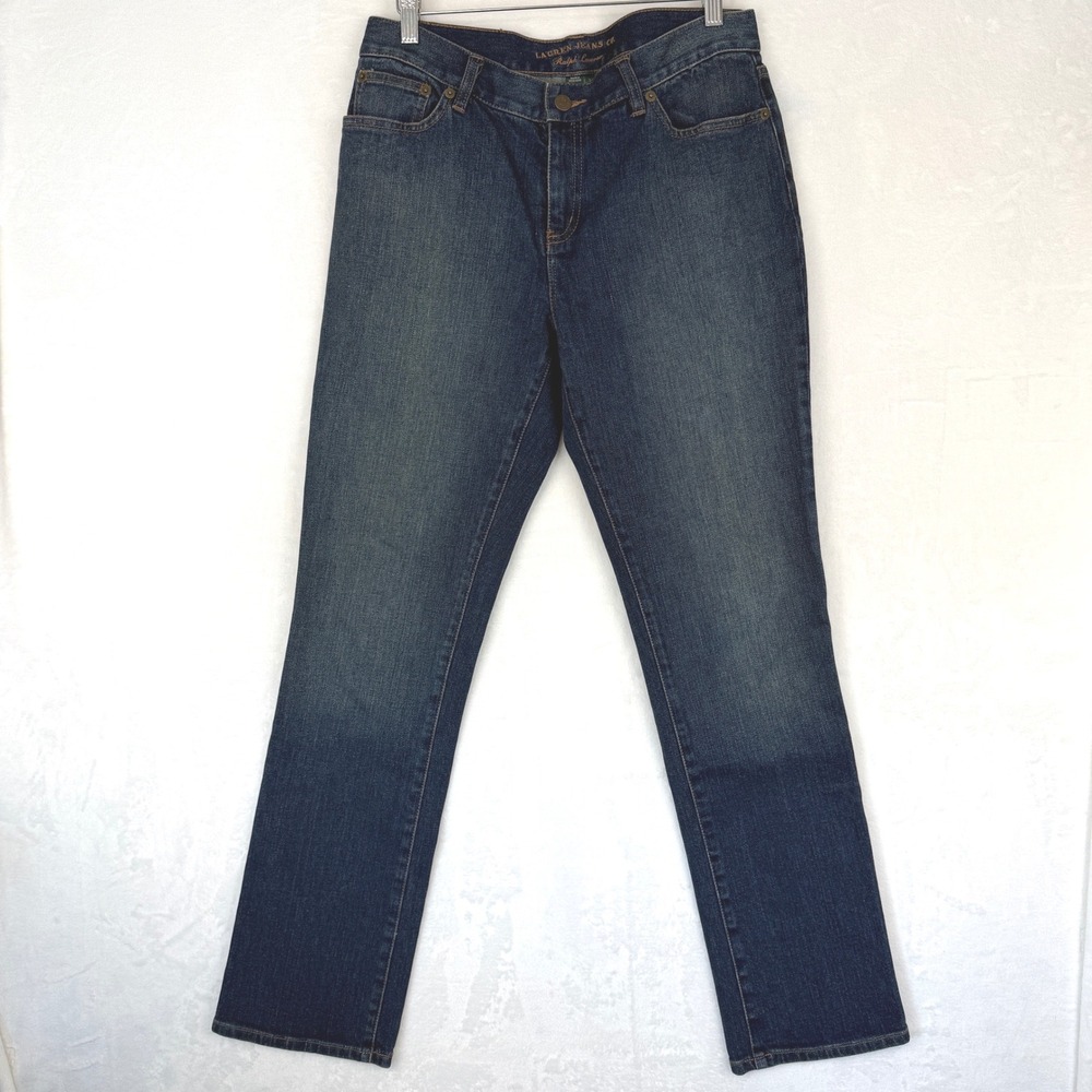 Lauren Ralph Lauren Jeans Co‎ Mens Dark Wash Straight Leg Denim Jeans Sz 8 32x31